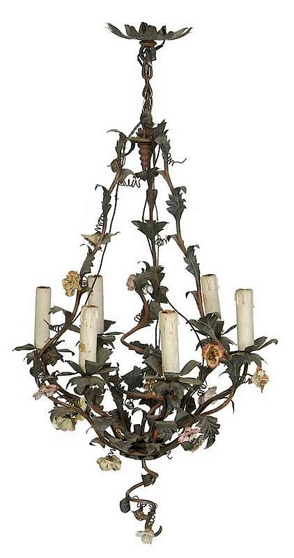 Appraisal: Provincial Louis XV Style Floral Chandelier Continental early th century