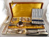 Appraisal: Silver plate a part canteen box of six each table