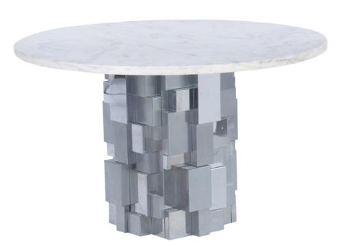 Appraisal: PAUL EVANS Studio-designed dinette table in brushed and polished chrome