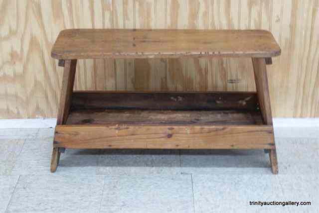 Appraisal: Vintage Primitive Knotty Pine Shoe BenchFrom an estate is a