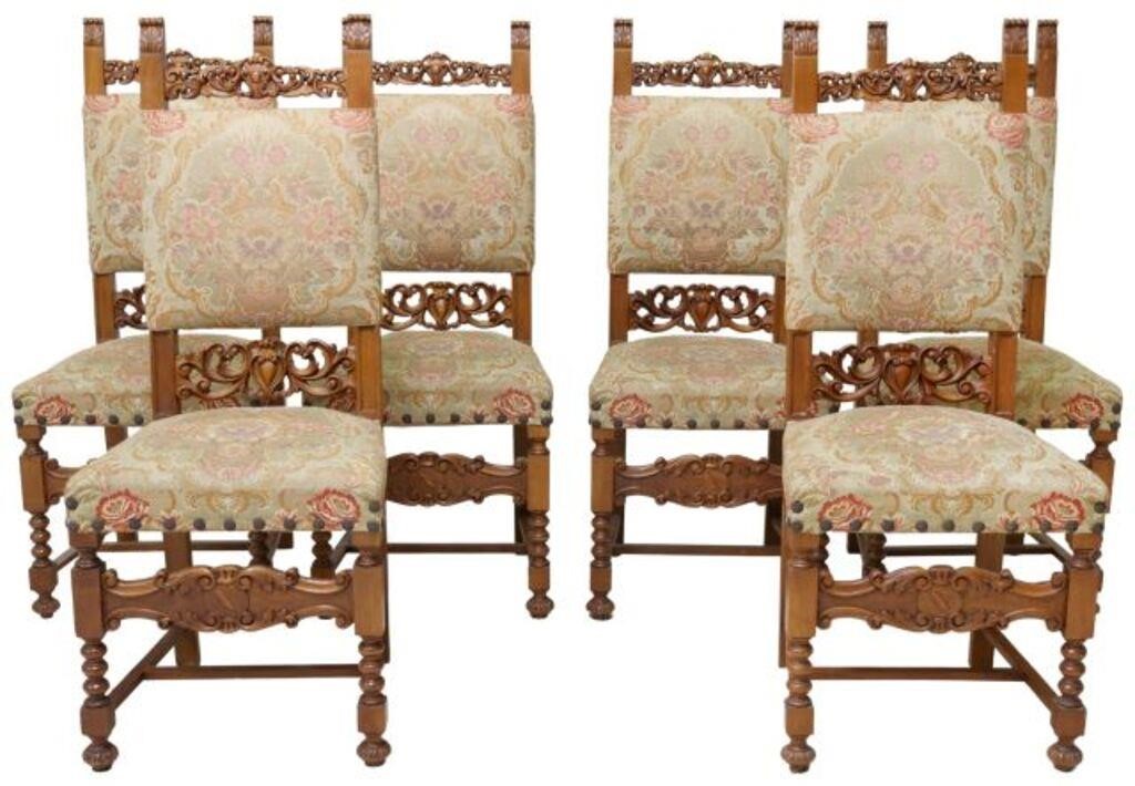 Appraisal: lot of Italian Renaissance Revival side chairs th c having