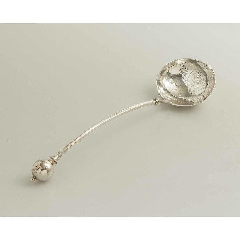 Appraisal: George Sharp Sterling Ladle Sterling ladle with delicate but elaborate