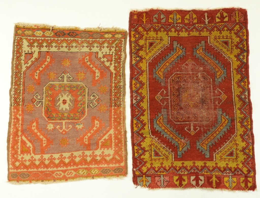 Appraisal: PC C ORIENTAL TURKISH YASTIK CARPET MATS Turkey Circa Smaller