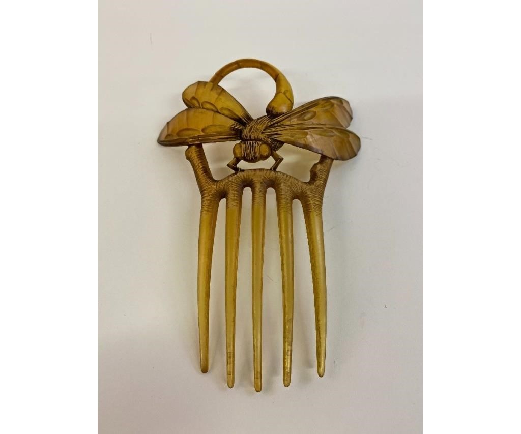 Appraisal: French art nouveau hair comb in the form of a