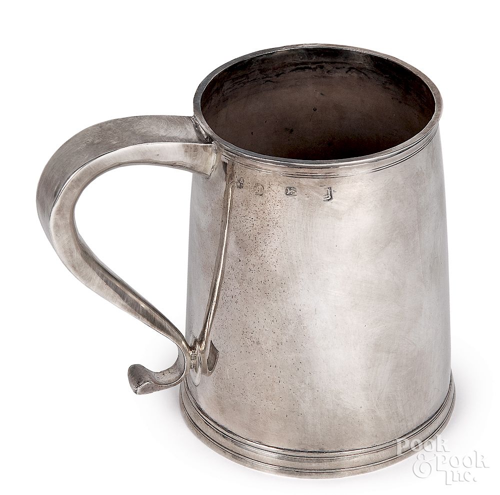 Appraisal: English silver tankard - English silver tankard - bearing the