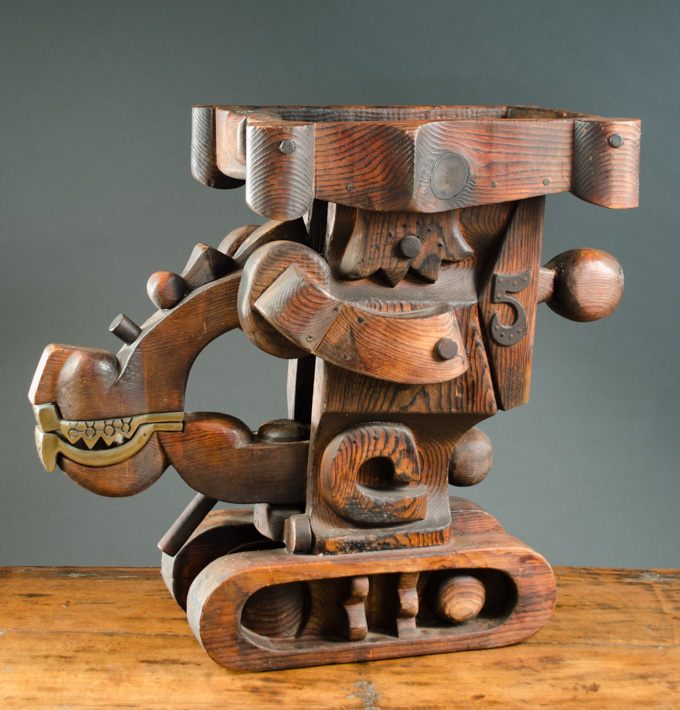 Appraisal: HAROLD BALAZS AMERICAN B SCULPTURE IN WOOD Nutcracker Machine unsigned