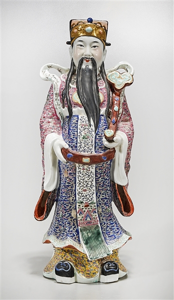 Appraisal: Chinese enameled porcelain Star God figure x x approx Condition