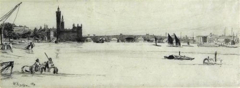 Appraisal: James Abbott McNeil Whistler United States - Old Westminster Bridge