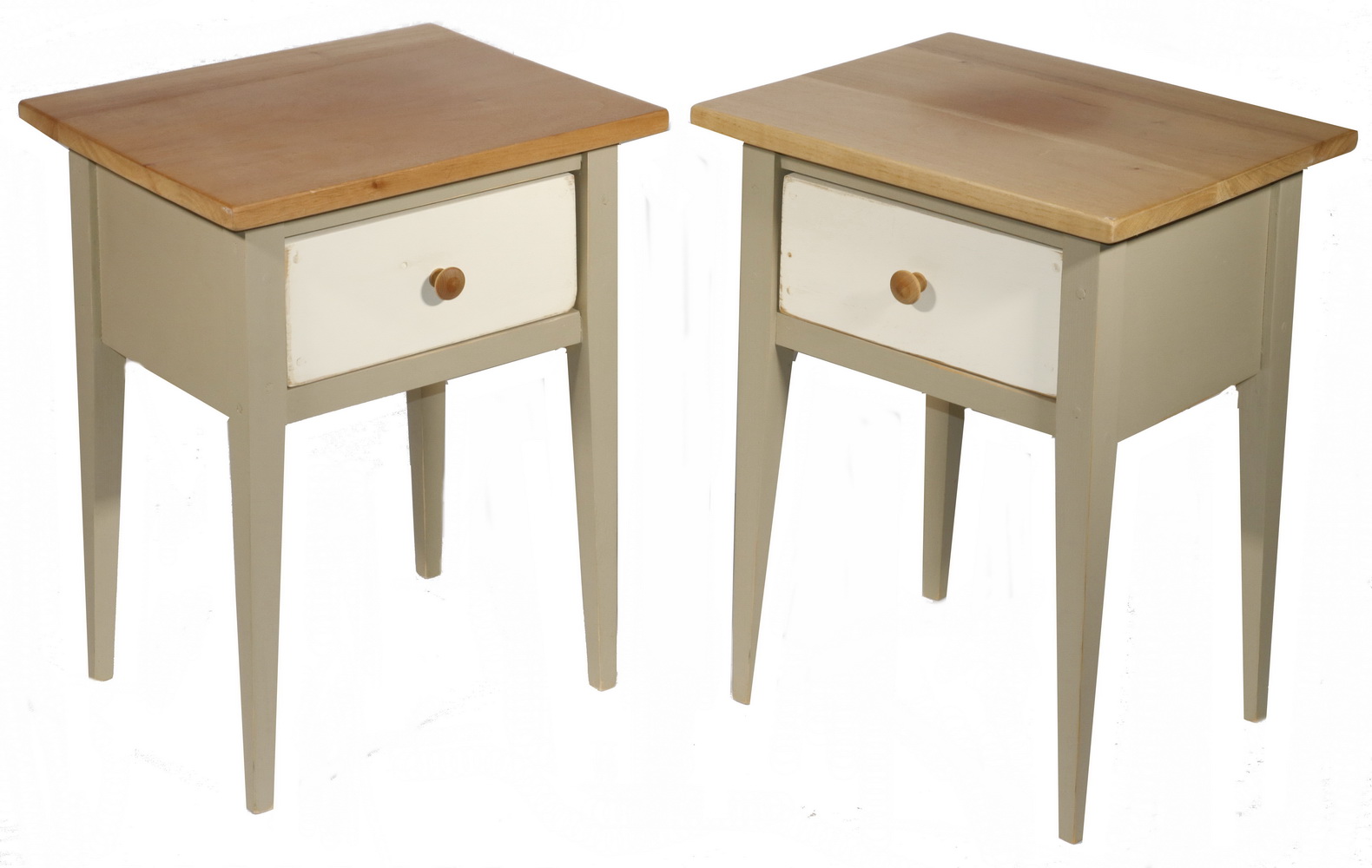 Appraisal: PR OF CUSTOM PAINTED PINE SIDE TABLES Pair of matching