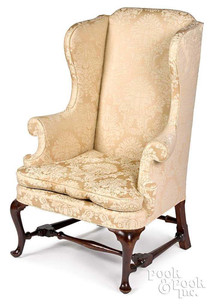 Appraisal: New England Queen Anne mahogany wing chair New England Queen