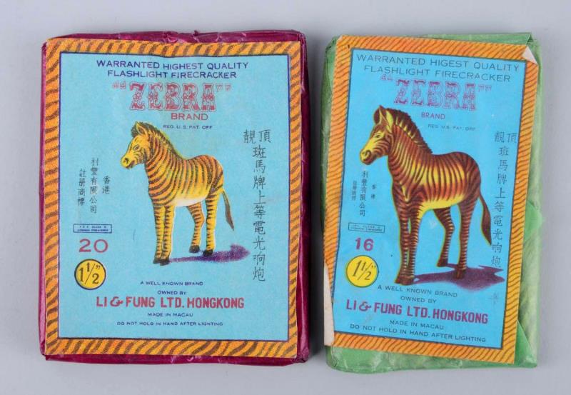 Appraisal: Lot Of Zebra Firecracker Packs This lot includes a -pack