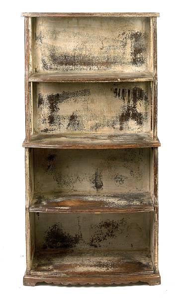 Appraisal: An oak paint decorated bookshelf height in width in depth