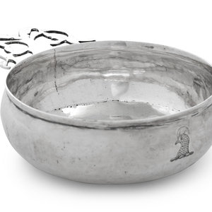 Appraisal: An American Silver Porringer th th Century apparently unmarked ozt