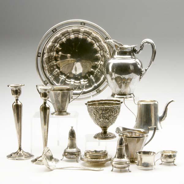 Appraisal: COLLECTION OF STERLING ITEMS Twenty-five pieces including a repousse and