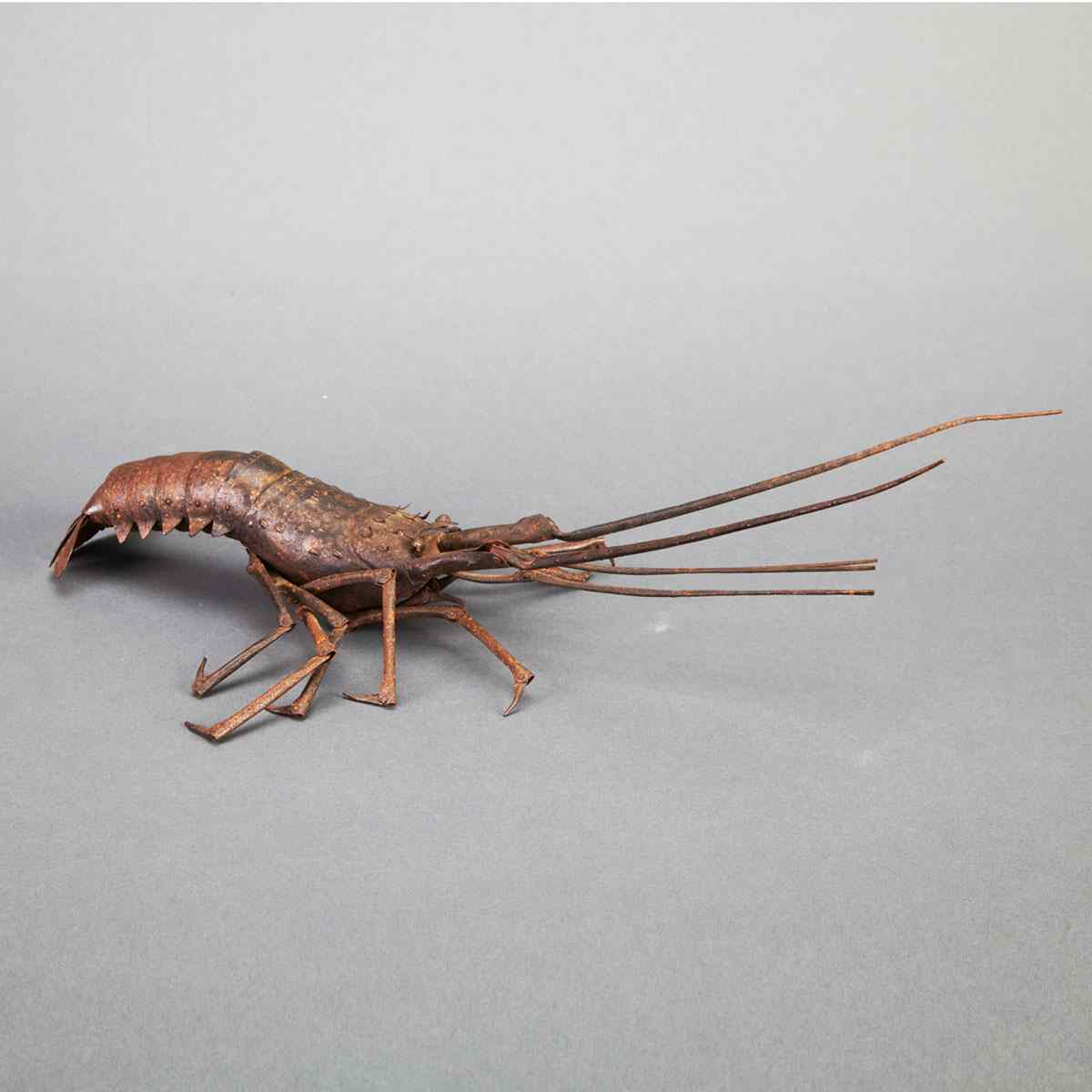 Appraisal: Japanese Articulated Iron Model of a Lobster Jizai Iseebi th