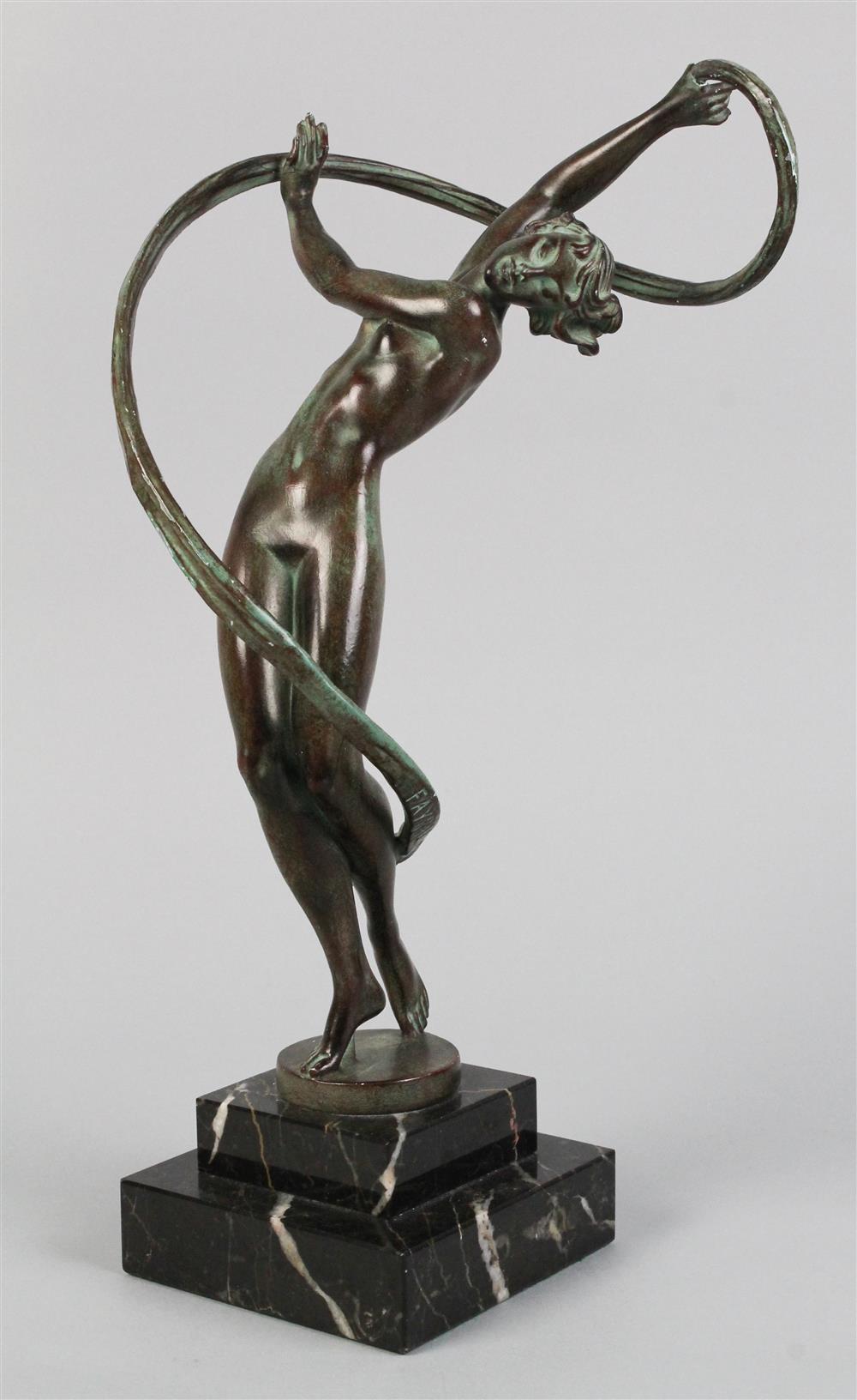 Appraisal: FRENCH ART DECO FIGURE OF A SASH DANCER by Pierre