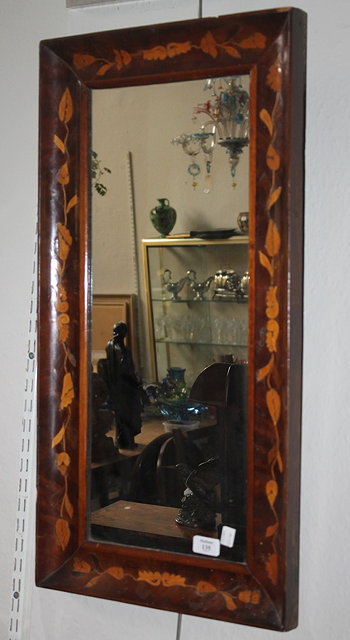 Appraisal: A TH CENTURY DUTCH MAHOGANY AND INLAID WALL MIRROR cm