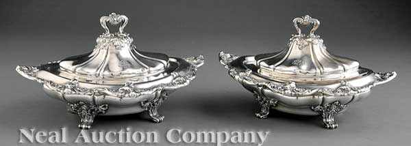 Appraisal: A Pair of Antique Gorham Sterling Silver Vegetable Tureens in