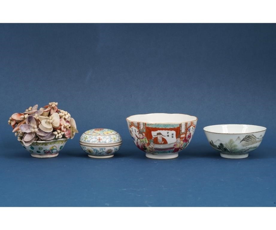 Appraisal: Two Chinese porcelain bowls th c largest h x dia