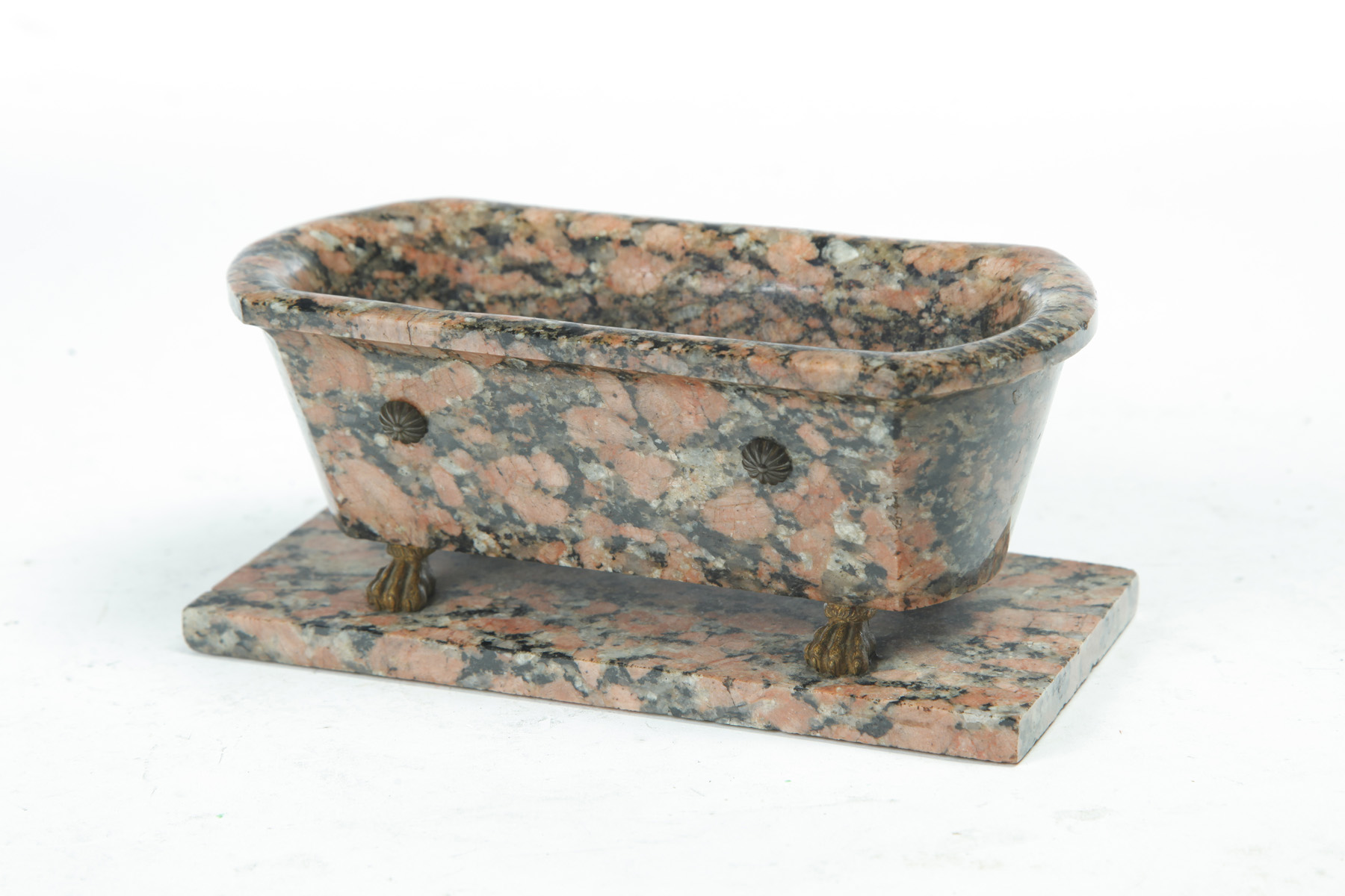 Appraisal: SMALL BATHTUB-SHAPED PLANTER European th quarter- th century Pink marble