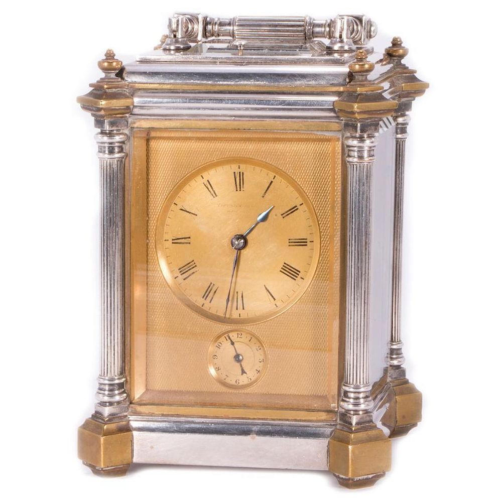 Appraisal: Antique Tiffany Co Carriage Clock with it's original Tiffany Co