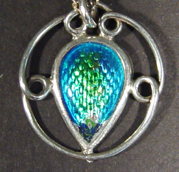 Appraisal: Charles Horner Art Nouveau silver pendant with blue and green