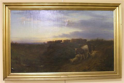 Appraisal: WILLIAM LUKER Sr BRITISH - CATTLE RETURNING HOME-EVENING Oil on