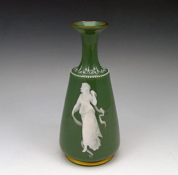 Appraisal: PAT SUR PAT GLASS BOTTLE VASE European glass depicting an