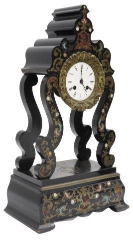 Appraisal: French Napoleon III period portico clock th c ebonized wood