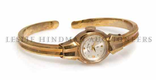 Appraisal: A Karat Yellow Gold Lady's ''Dummy'' Wristwatch Lord Elgin brushed