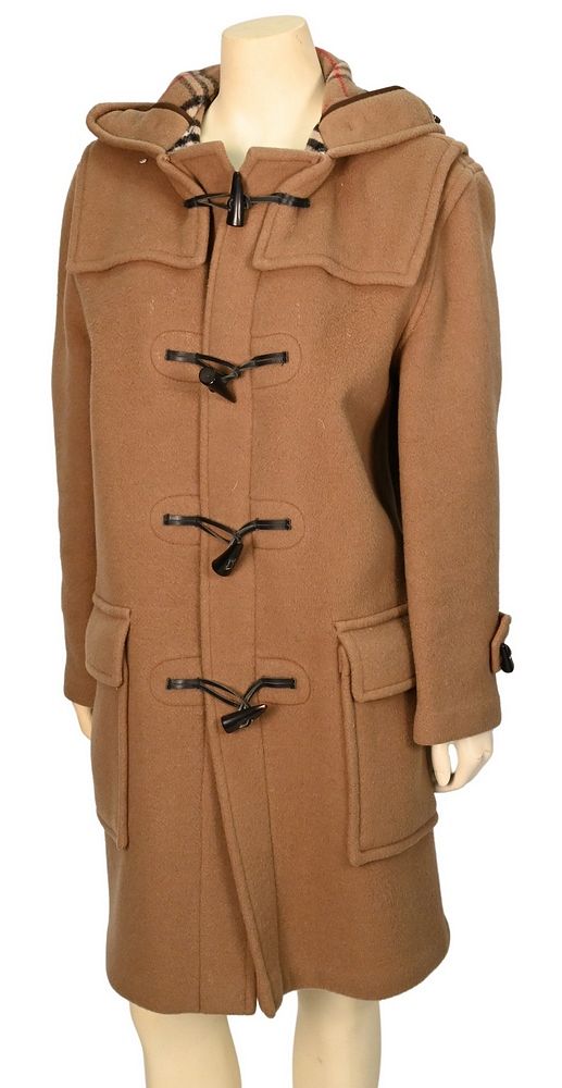 Appraisal: Vintage Burberry Camel Toggle Coat having classic Burberry wool camel