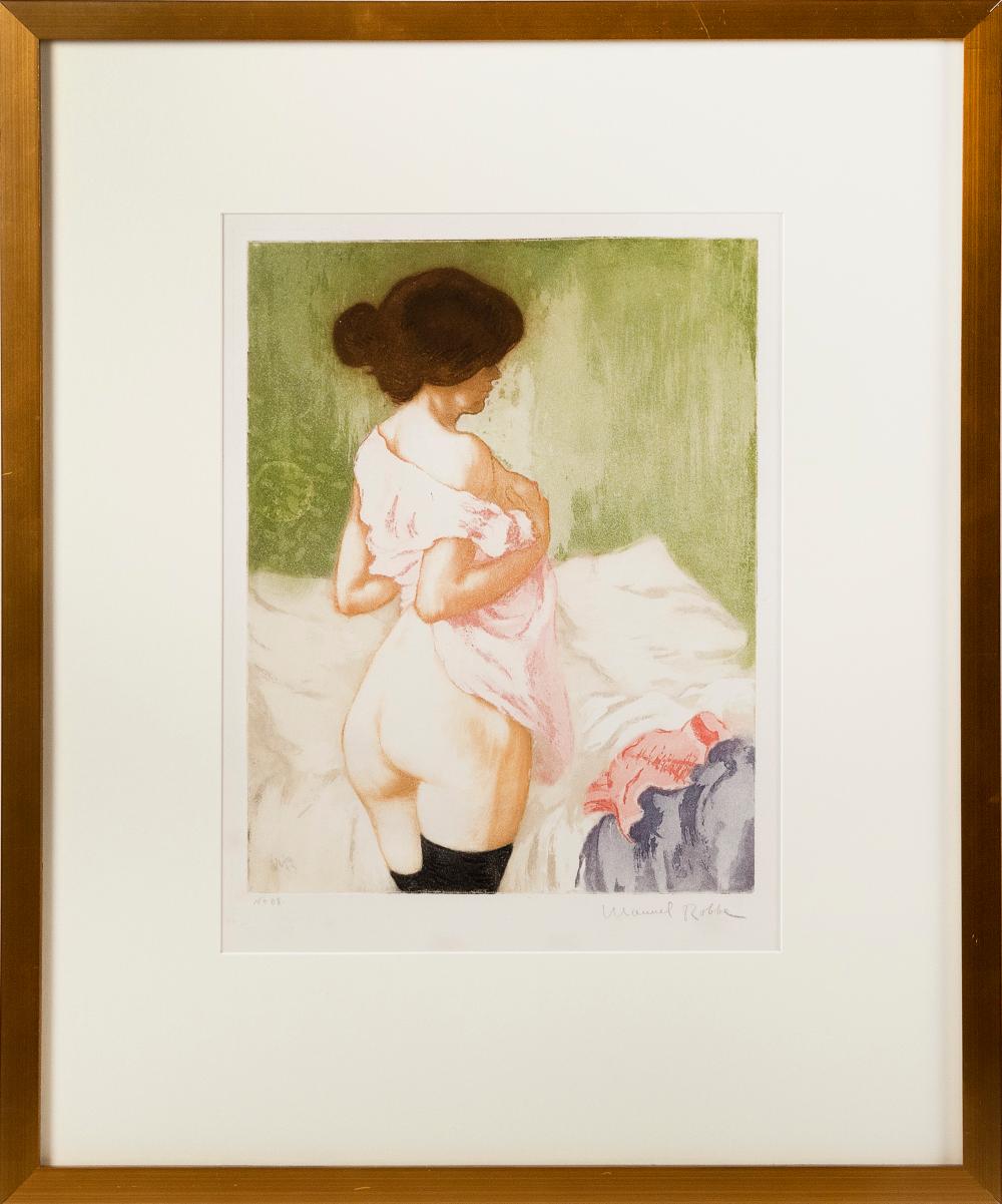 Appraisal: MANUEL ROBBE FRANCE - EXAMEN INTIME COLOR ETCHING WITH AQUATINT