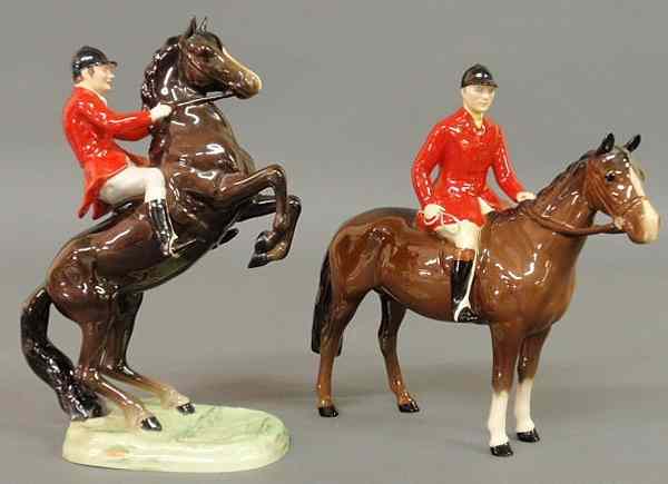 Appraisal: Two Beswick porcelain foxhunters Tallest h longest l