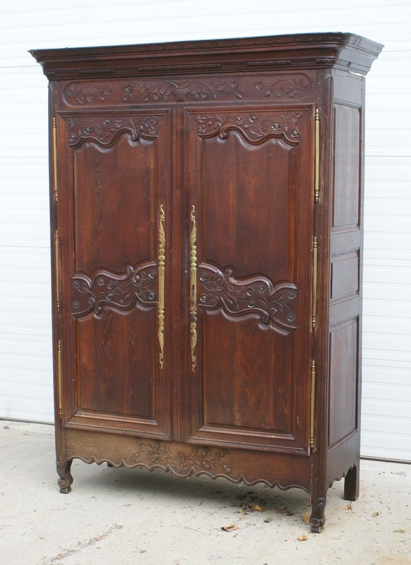 Appraisal: Continental Carved -Door Oak Wardrobe h w - d