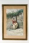 Appraisal: W C - Italian Peasant Girl Seated by Garden Gate