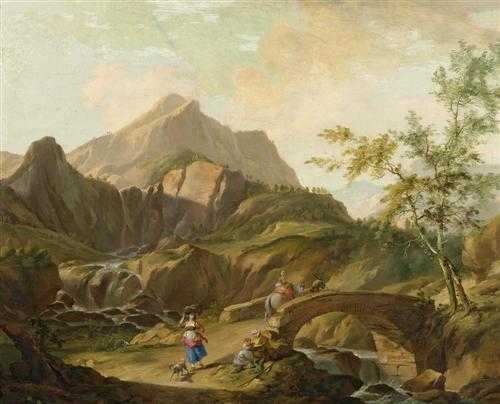 Appraisal: BULLINGER JOHANN BALTHASAR Langnau am Albis - Zurich Mountain landscape