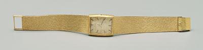 Appraisal: kt yellow gold Juvenia wristwatch gold band case and dial