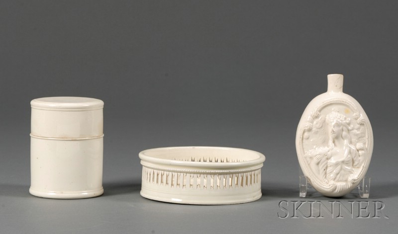 Appraisal: Three Staffordshire Creamware Items England late th early th century