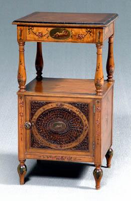 Appraisal: Adam style wash stand figured fruitwood satinwood with paint decorated