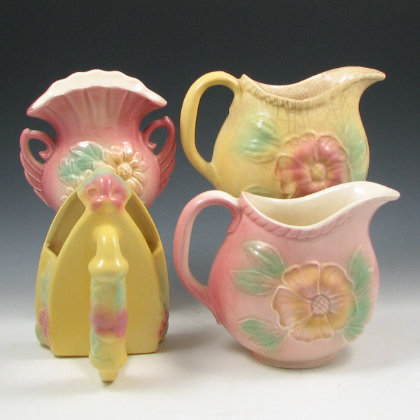 Appraisal: Hull Sun Glow - Pitchers Wall Pocket Vase Four Hull