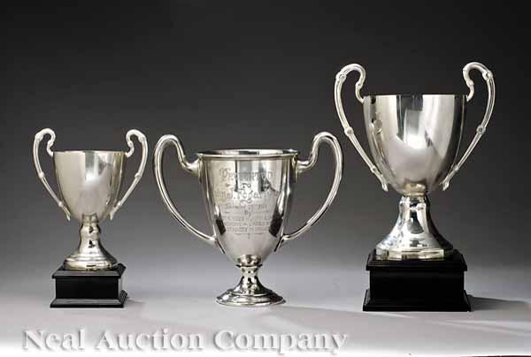 Appraisal: An American Sterling Silver Trophy Cup SSMC c two handle