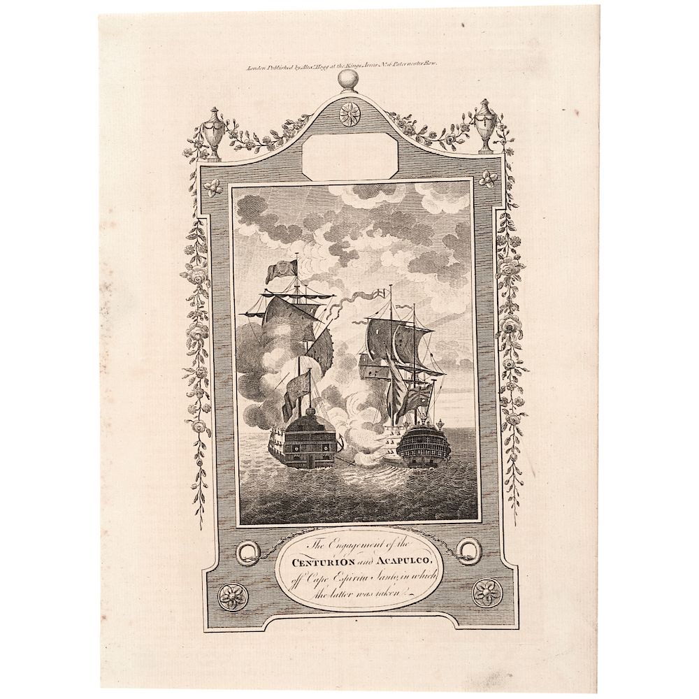 Appraisal: c Revolutionary War Naval Print Engagement of the Centurion and