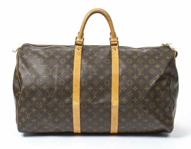 Appraisal: Louis Vuitton Keepall duffle bag in monogram coated canvas with