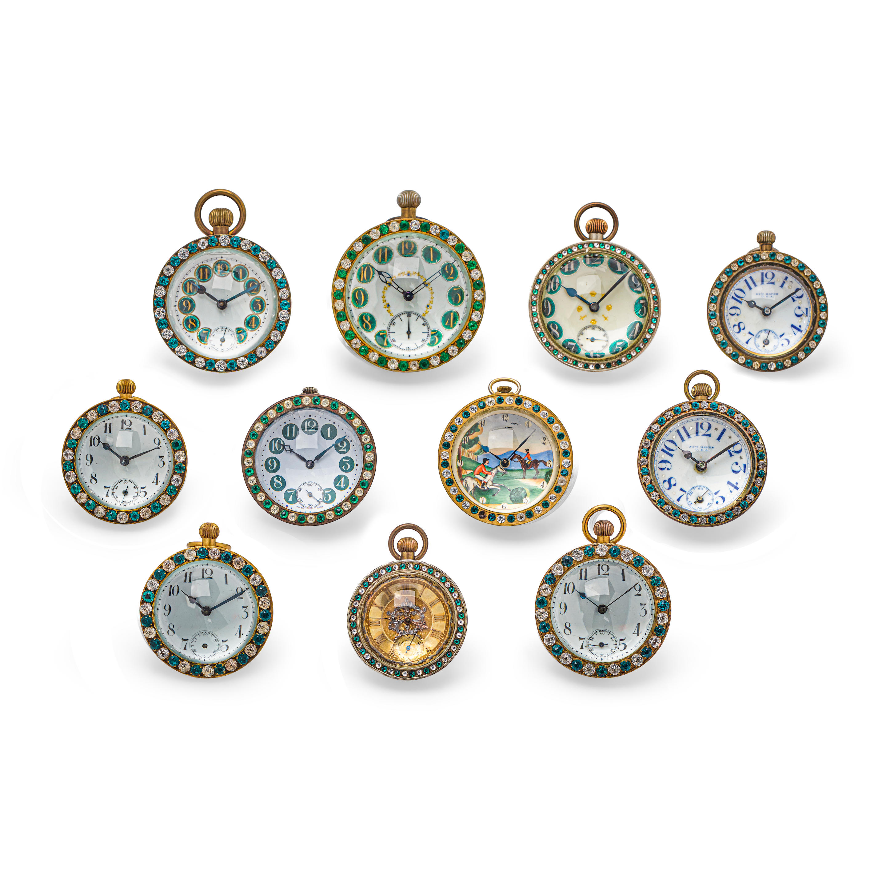 Appraisal: A GROUP OF ELEVEN BALL CLOCKS Of varying sizes styles