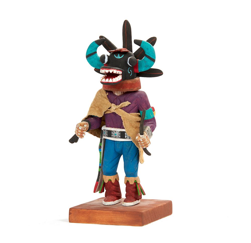 Appraisal: Hopi Black Ogre Kachina Natasaka Phillip Shelton Hopi Black Ogre