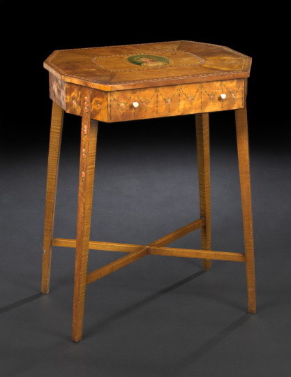 Appraisal: Edwardian Satinwood Occasional Table ca in the Adam taste the