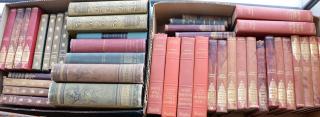 Appraisal: Four boxes of Victorian and leather bound books Four boxes