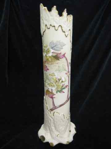 Appraisal: Austria Porcelain Tall Vase handpainted floral tree trunk form ''