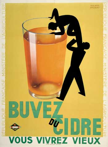 Appraisal: ROLAND ANSIEU DATES UNKNOWN BUVEZ DU CIDRE x inches x