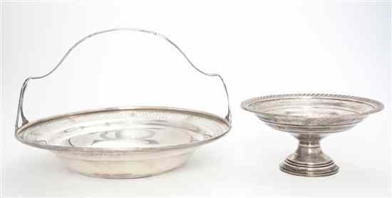 Appraisal: Two American Sterling Silver Articles comprising a fixed handled basket